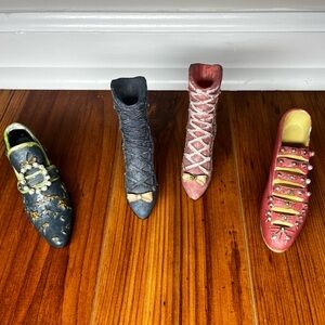 K’s Collection Vintage Elegant Embellished Shoe Figurines
